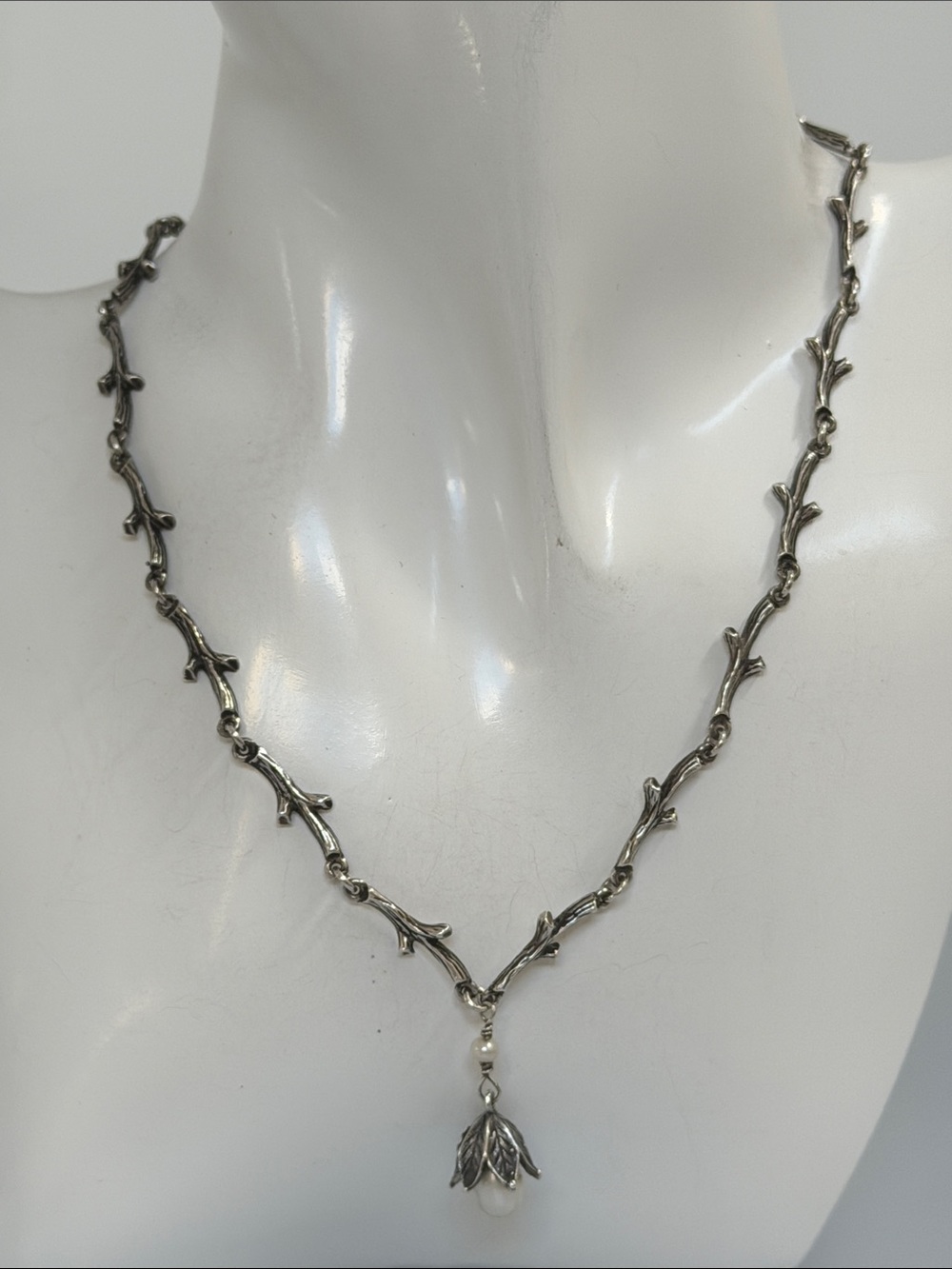 Zitlalic 925 Sterling Silver with real Pearl necklace